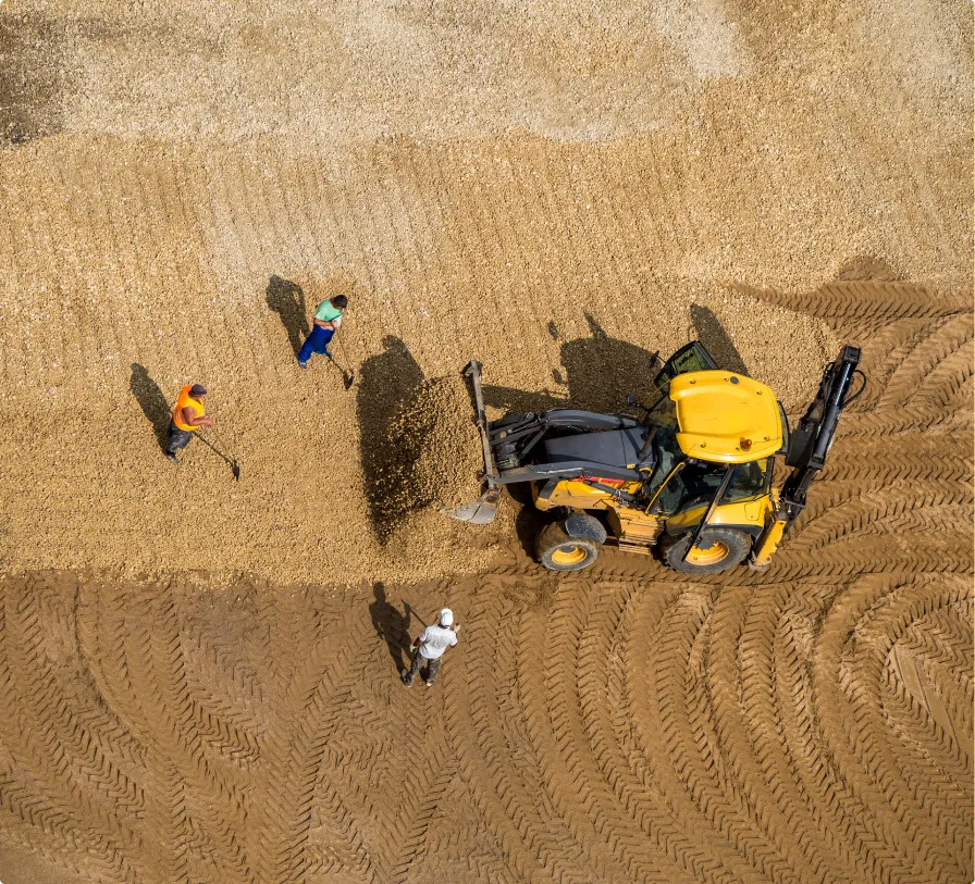 Photo of a tractor preparing ground for self storage facility